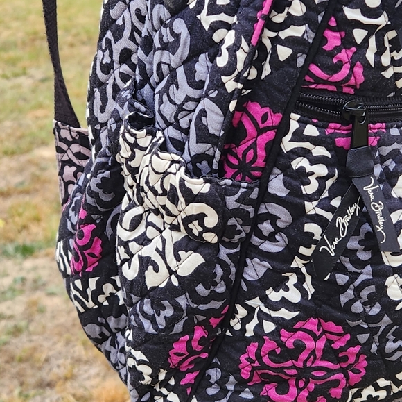 Vera Bradley Canterbery Magenta Campus Tech Large Quilted Backpack - Picture 5 of 8